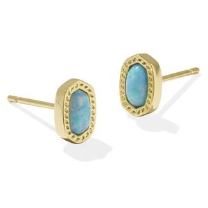 Kendra Scott - Mini Ellie Earrings. Light Teal Kyocera Opal